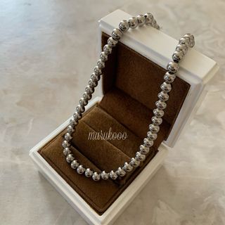 ステンレス　ネックレス　ボールビーズ　シルバー　silver stainless(ネックレス)