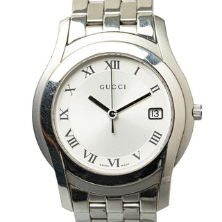グッチ(Gucci)のグッチ 腕時計 5500M クオーツ ホワイト文字盤 ステンレススチール メンズ GUCCI 【1-0149040】(腕時計(アナログ))
