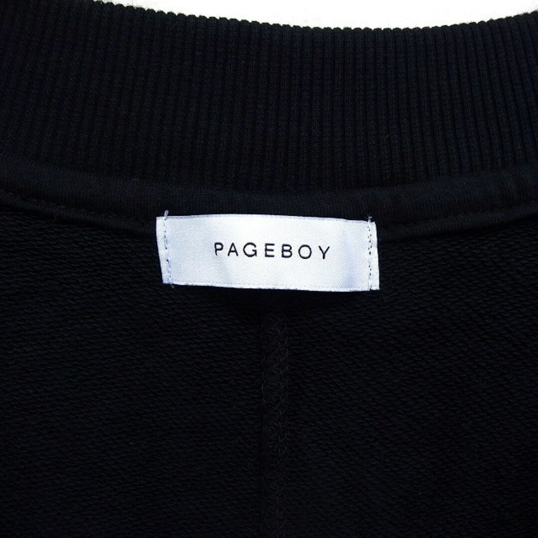 PAGEBOY(ページボーイ)のページボーイ ベスト スウェット リブ Vネック コットン 綿 ゆったり F 黒 レディースのトップス(ベスト/ジレ)の商品写真