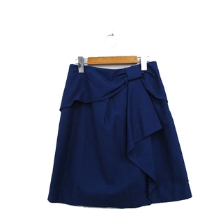 ViS - ビス ViS 台形 スカート ミニ リボン シンプル M ブルー 青 /KT24