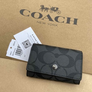 コーチ(COACH)のキーホルダー　キーケース　キーリング　ブラック　黒(キーケース)