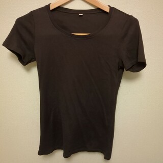 ユニクロ(UNIQLO)の匿名配送　ユニクロ　ダークグレー　レディース半袖Tシャツ　サイズМ(Tシャツ(半袖/袖なし))