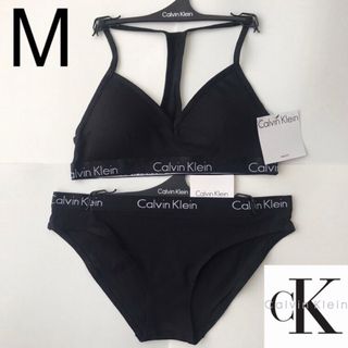 カルバンクライン(Calvin Klein)の下着 レア 新品 ck USA カルバンクライン ブラ ビキニ ショーツ M 黒(ブラ&ショーツセット)