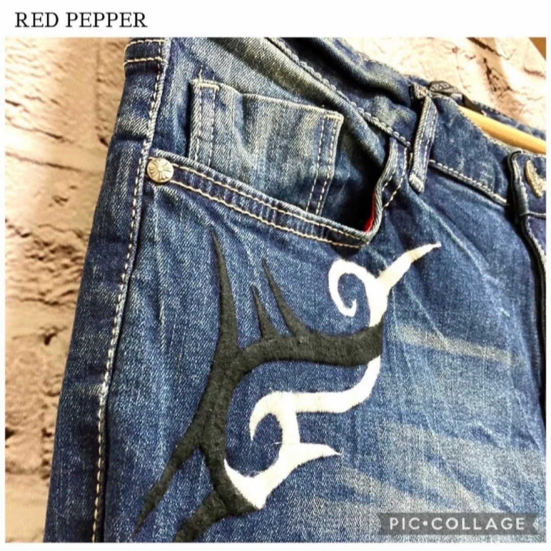 【未使用】32インチ　REDPEPPER　デニム　セミストレート メンズのパンツ(デニム/ジーンズ)の商品写真