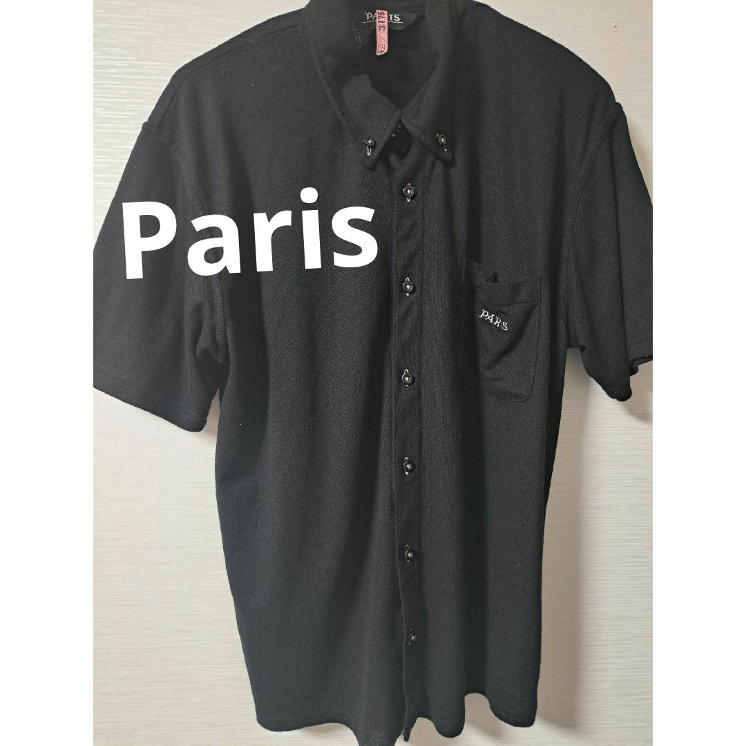 PARIS(パリス)のParis　メンズ　シャツ　トップス　ブラック　作業着　運動着 メンズのトップス(Tシャツ/カットソー(半袖/袖なし))の商品写真