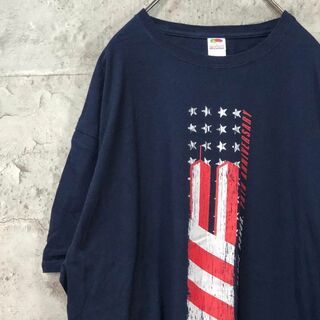 フルーツオブザルーム(FRUIT OF THE LOOM)の星条旗 ツインタワー アメリア輸入 オーバーサイズ Tシャツ(Tシャツ/カットソー(半袖/袖なし))