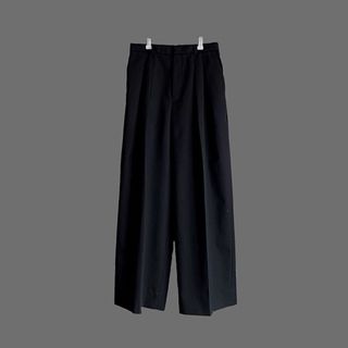 エイトン(ATON)のATON 23AW 2 WOOL GABARDINE ワイドツータックパンツ(カジュアルパンツ)