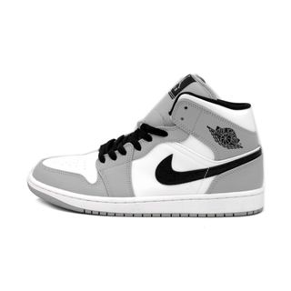 ナイキ(NIKE)のナイキ NIKE ■ 【 AIR JORDAN 1 MID Light Smoke Grey 554724 092 】 エア ジョーダン 1 ミッド ライト スモーク グレー スニーカー n5606(スニーカー)