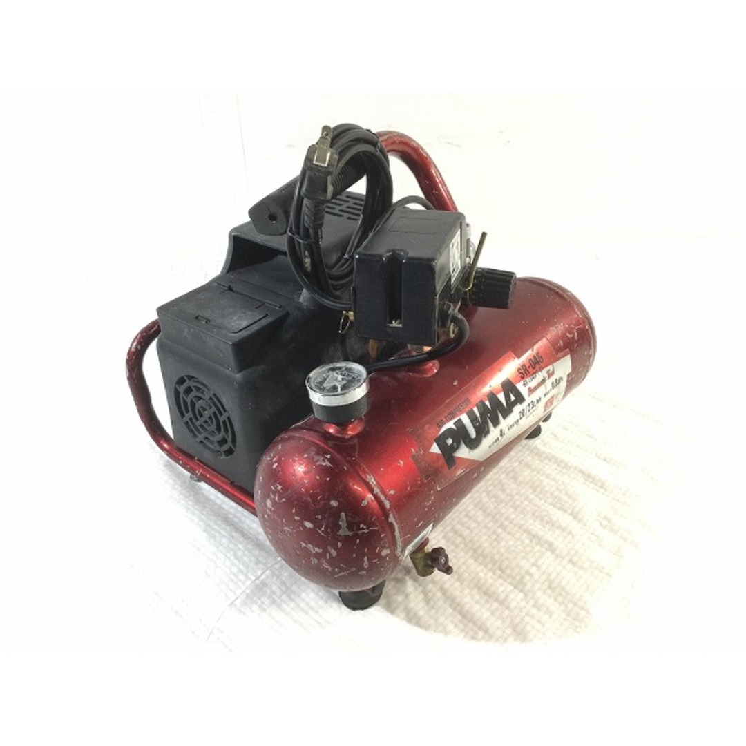 ☆中古品☆SK11 藤原産業 常圧 エアコンプレッサー SR-045 SR-L04SPT-01 PUMA/プーマ 100V 4L エアーコンプレッサー 89859 自動車/バイクのバイク(工具)の商品写真