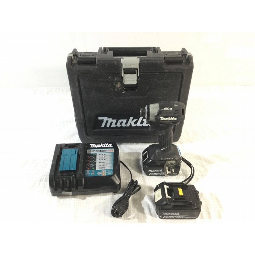 Makita(マキタ)の☆中古品☆makita マキタ 18V 充電式インパクトドライバ TD173DRGXB 黒/ブラック バッテリー2個(18V 6.0Ah) 充電器 ケース付 90120 自動車/バイクのバイク(工具)の商品写真