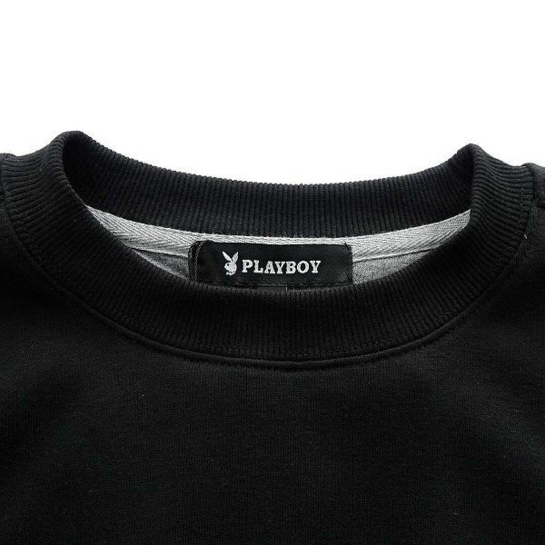 PLAYBOY(プレイボーイ)の新品 プレイボーイ 裏毛 刺繍 スウェット LL 黒 メンズのトップス(スウェット)の商品写真