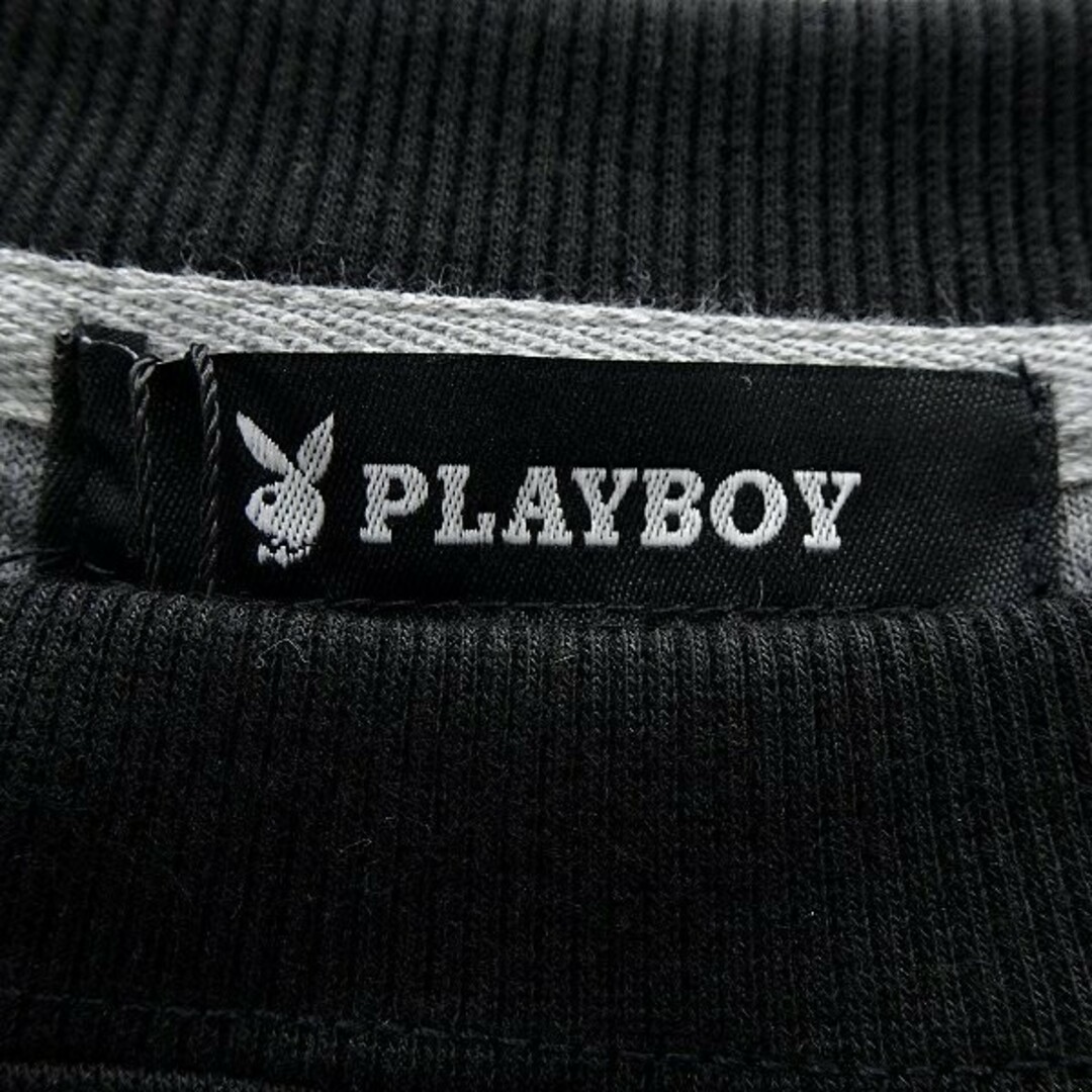 PLAYBOY(プレイボーイ)の新品 プレイボーイ 裏毛 刺繍 スウェット LL 黒 メンズのトップス(スウェット)の商品写真