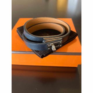 エルメス(Hermes)のHERMES レザーブレスレット 《ミニ・ケリー》 ドゥブルトゥール(ブレスレット)