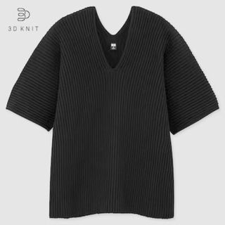 UNIQLO - 【限定セール】《ユニクロ》3DコットンプリーツVネックセーター Ｓサイズ