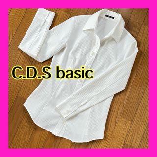 C.D.S BASIC　長袖 長袖 ホワイト シャツ 白 ブラウス スキッパー(シャツ/ブラウス(長袖/七分))