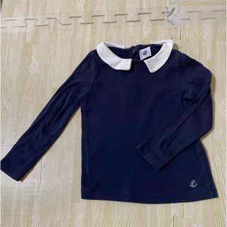 プチバトー(PETIT BATEAU)のプチバトー  長袖カットソー　紺色　サイズ104(Tシャツ/カットソー)