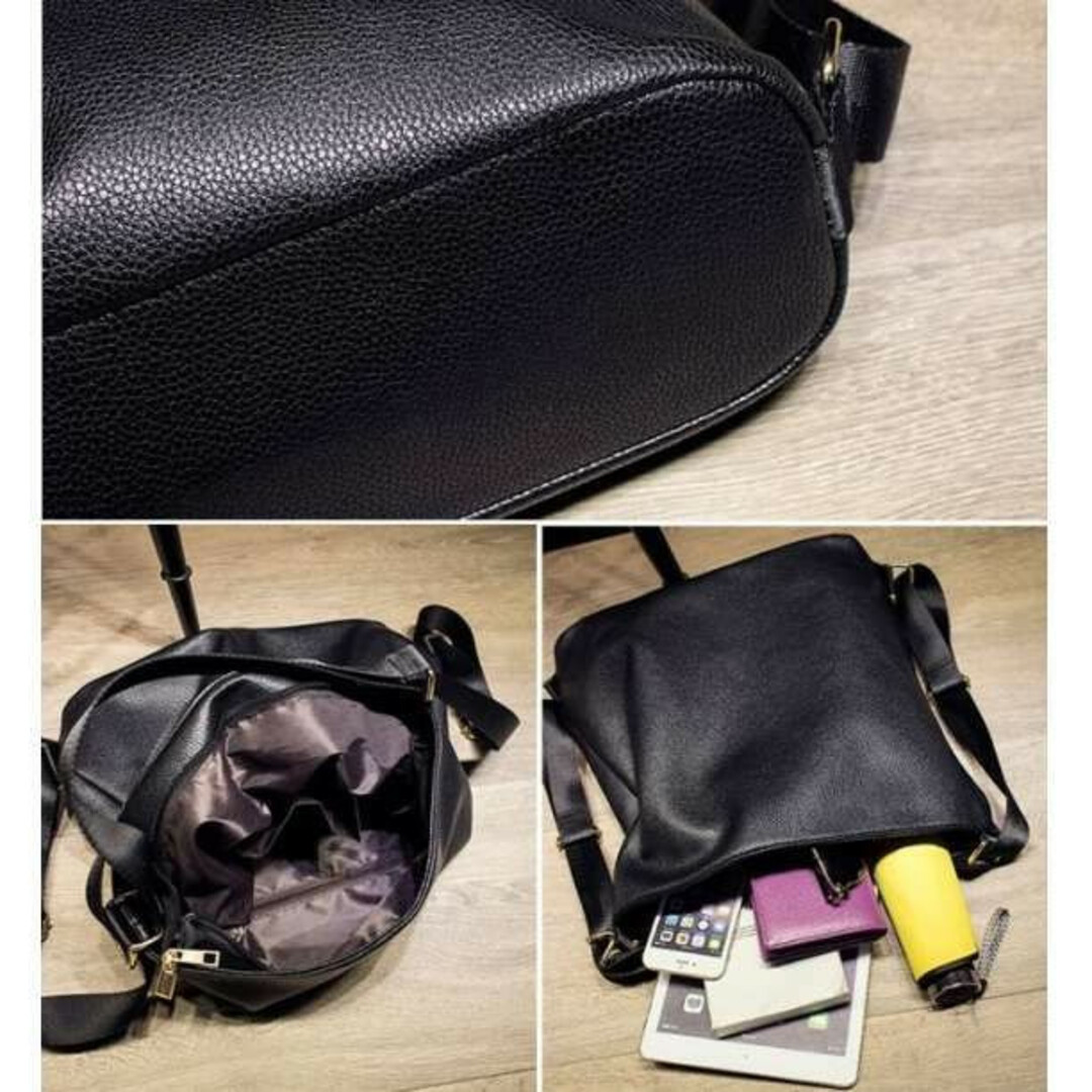 ❤新品!!❤ レディース　ショルダーバッグ　オルチャン　リュック　肩掛け　黒 レディースのバッグ(リュック/バックパック)の商品写真