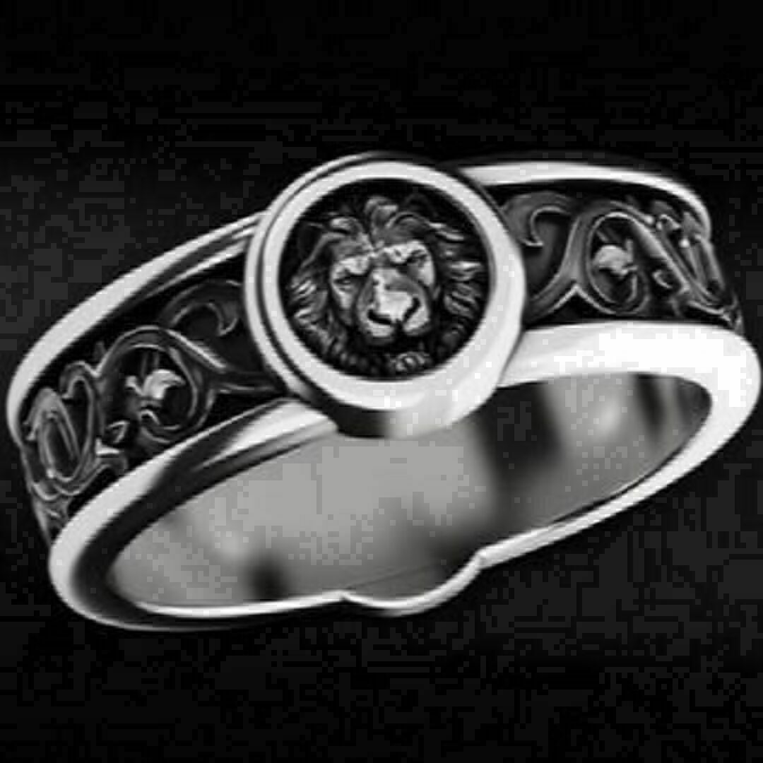 【A165】リング　メンズ　指輪　シルバー　ライオン　アクサセリー　20号 メンズのアクセサリー(リング(指輪))の商品写真