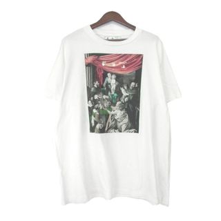 オフホワイト(OFF-WHITE)のオフホワイト OFF WHITE ■ 20SS 【 OMAA038E20JER005 】 カラヴァッジオ バック アロー プリント 半袖 Tシャツ w18977(Tシャツ/カットソー(半袖/袖なし))