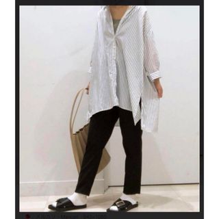 グローバルワーク(GLOBAL WORK)のグローバルワーク ケア楽 ルーズ ロングシャツ ストライプ チュニック(シャツ/ブラウス(長袖/七分))