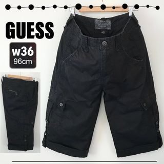 GUESS ゲス★ツイルカーゴ★クロップドワイドパンツ/7部丈★w36/96cm