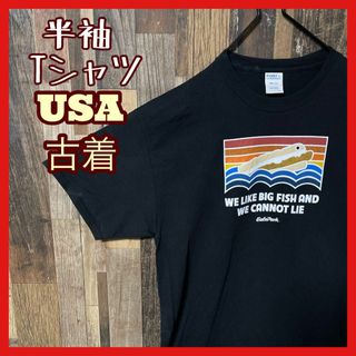 ブラック 企業 プリント パロディ L メンズ USA古着 半袖 Tシャツ(Tシャツ/カットソー(半袖/袖なし))