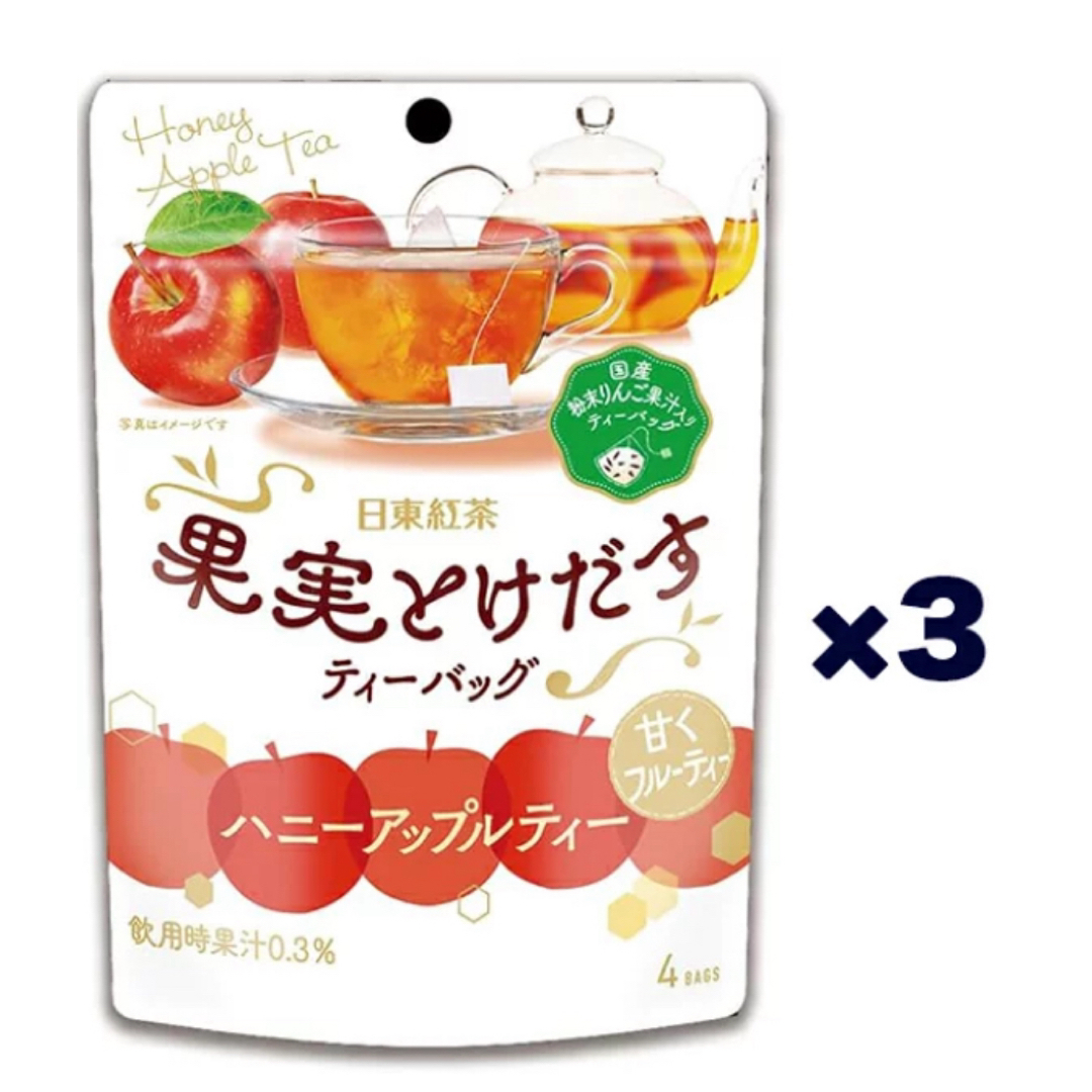 三井農林 日東紅茶 果実とけだすティーバッグ ハニーアップル 4袋×3個 食品/飲料/酒の飲料(その他)の商品写真