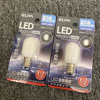 エルパ(ELPA)の即決 新品 ELPA エルパ LED装飾電球 ナツメタイプ 12mm 2個(蛍光灯/電球)