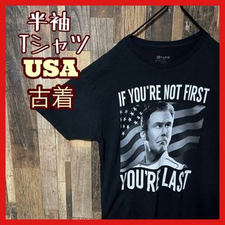 ブラック 人物 大判 プリント アメリカ L メンズ USA古着 半袖 Tシャツ(Tシャツ/カットソー(半袖/袖なし))