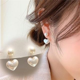 ハートピアス ピアス おしゃれ 可愛い アクセサリー ジュエリー (ピアス)