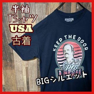 ネイビー XL 人物 ゆるだぼ 大判 メンズ USA古着 半袖 Tシャツ(Tシャツ/カットソー(半袖/袖なし))