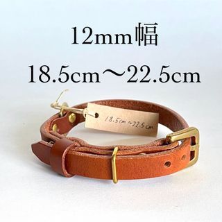 本革 イタリアンレザー 首輪 12mm 超小型犬 ブラウン(リード/首輪)