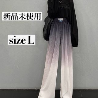 【未使用】ワイドパンツ プリーツパンツ ゆるテロ 体型カバー 大きいサイズ 黒(カジュアルパンツ)