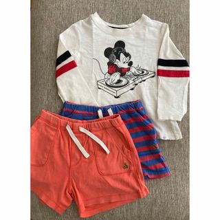 ギャップ(GAP)のGAP  baby gap  DJミッキーマウス　Disney  3点セット(Tシャツ/カットソー)