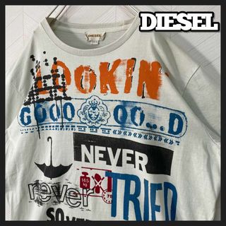 ディーゼル(DIESEL)のDIESEL ディーゼル Tシャツ 半袖 全面プリント 英字ロゴ XL メンズ(Tシャツ/カットソー(半袖/袖なし))