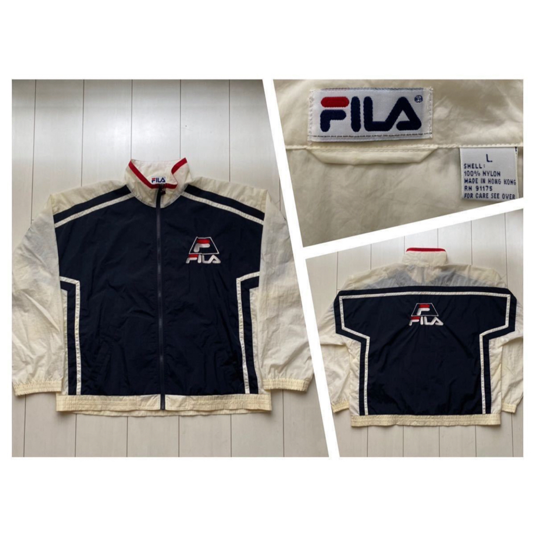 FILA(フィラ)の90s VTG FILA GRANT HILL NYLON JKT 紺白 XXL メンズのジャケット/アウター(ナイロンジャケット)の商品写真