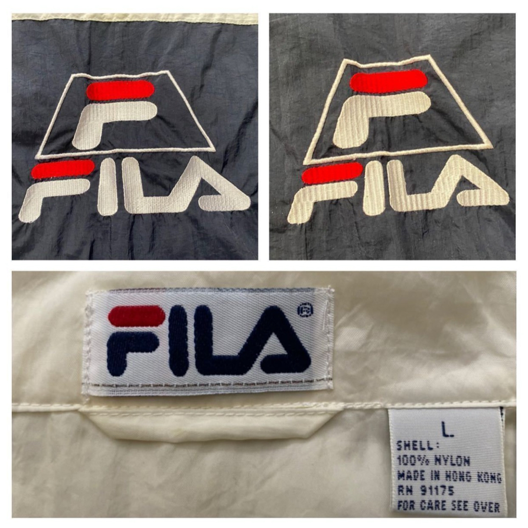 FILA(フィラ)の90s VTG FILA GRANT HILL NYLON JKT 紺白 XXL メンズのジャケット/アウター(ナイロンジャケット)の商品写真