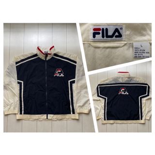 フィラ(FILA)の90s VTG FILA GRANT HILL NYLON JKT 紺白 XXL(ナイロンジャケット)