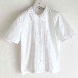 ✨美品✨レース襟♡コットン半袖ブラウス(シャツ/ブラウス(半袖/袖なし))