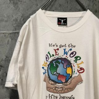 WHOLE WORLD 地球 全世界 手のひら カラフル Tシャツ(Tシャツ/カットソー(半袖/袖なし))