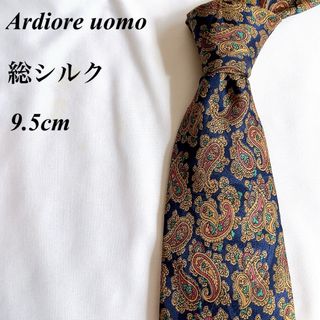 美品★ARDIORE uomo★ペイズリー柄★総柄★総シルク★ネクタイ★9.5(ネクタイ)