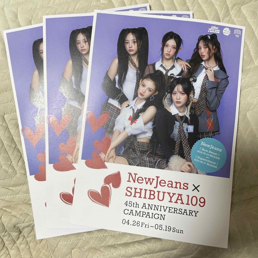 NewJeans × SHIBUYA109 フライヤー 3枚セット エンタメ/ホビーのコレクション(印刷物)の商品写真