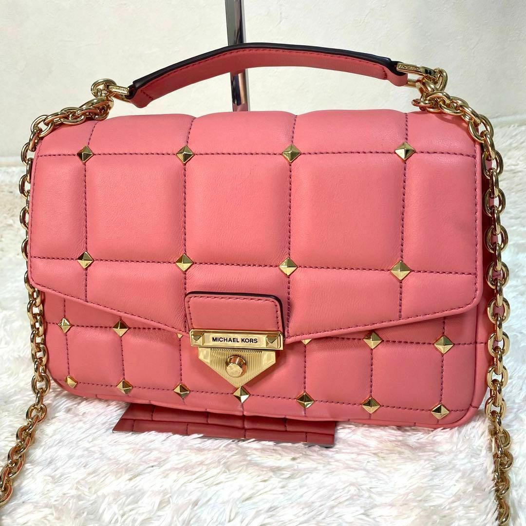 MICHAEL KORS - 【未使用級】　マイケルコース　SOHO ショルダーバッグ　ピンク　スタッズ
