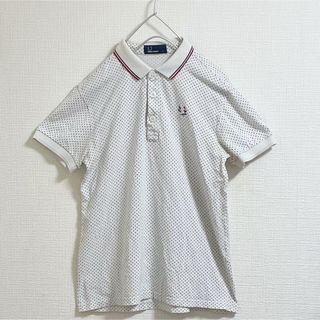 フレッドペリー(FRED PERRY)のフレッドペリー　ポロシャツ　ドット柄　白　S  トリコロール(ポロシャツ)