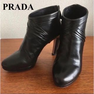 PRADA - PRADA   36 1/2  ショートブーツ　ブラック