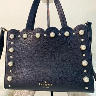 ケイトスペードニューヨーク(kate spade new york)の【極美品】　ケイトスペード　2way ブラック　ショルダーバッグ　パール(ショルダーバッグ)