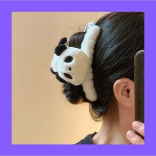 ヘアクリップ パンダ ぬいぐるみ 可愛い アニマル レディースヘアアクセサリー(バレッタ/ヘアクリップ)