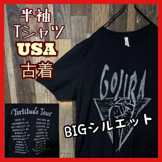 メンズ XL ツアー イベント ブラック ゆるだぼ USA古着 半袖 Tシャツ(Tシャツ/カットソー(半袖/袖なし))