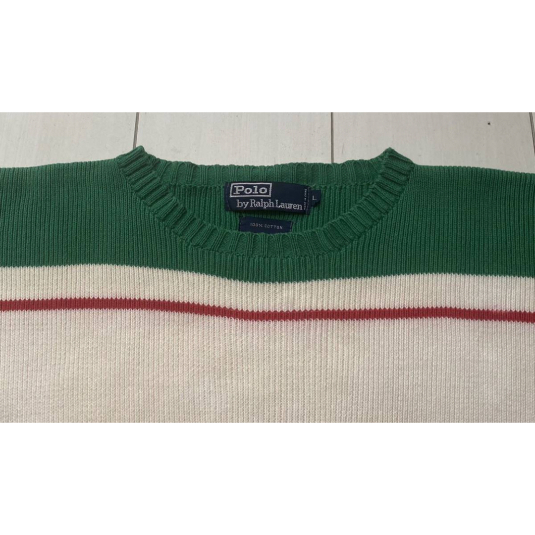 POLO RALPH LAUREN(ポロラルフローレン)の希少 90s vintage POLO ラルフローレン 1992 knit XL メンズのトップス(ニット/セーター)の商品写真