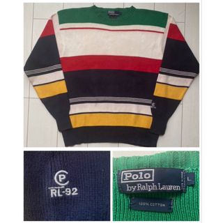 ポロラルフローレン(POLO RALPH LAUREN)の希少 90s vintage POLO ラルフローレン 1992 knit XL(ニット/セーター)